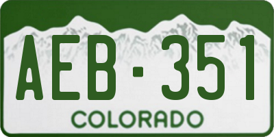 CO license plate AEB351