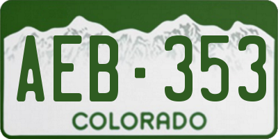 CO license plate AEB353