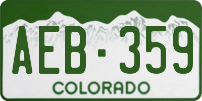 CO license plate AEB359