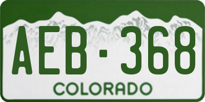 CO license plate AEB368