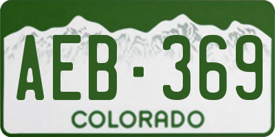 CO license plate AEB369