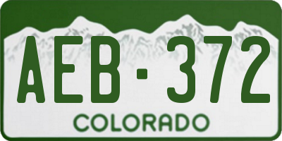 CO license plate AEB372