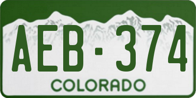 CO license plate AEB374