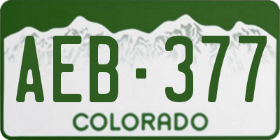 CO license plate AEB377