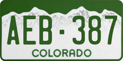 CO license plate AEB387