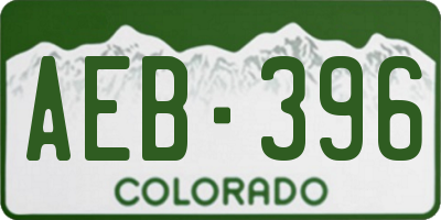 CO license plate AEB396