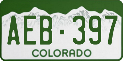 CO license plate AEB397