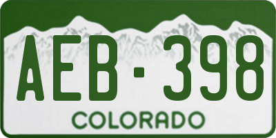 CO license plate AEB398