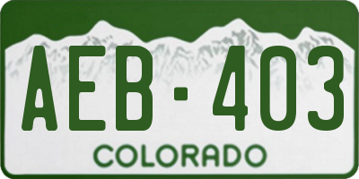CO license plate AEB403