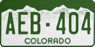 CO license plate AEB404