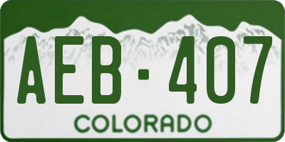 CO license plate AEB407