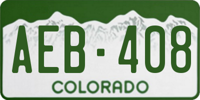 CO license plate AEB408