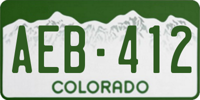 CO license plate AEB412