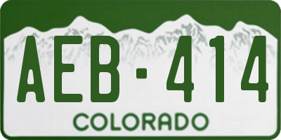 CO license plate AEB414