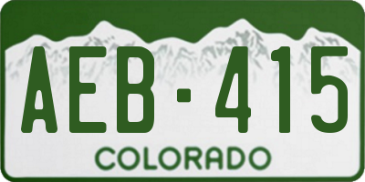CO license plate AEB415