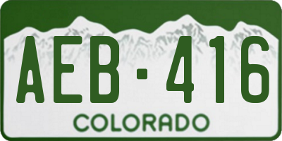 CO license plate AEB416