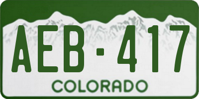 CO license plate AEB417