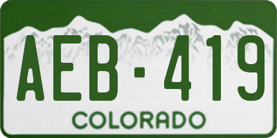 CO license plate AEB419