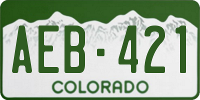 CO license plate AEB421