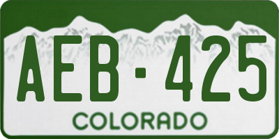 CO license plate AEB425