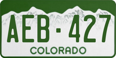 CO license plate AEB427