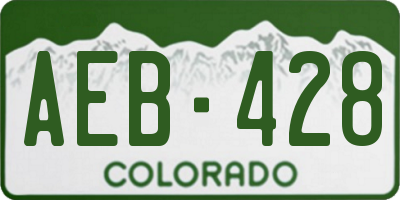 CO license plate AEB428