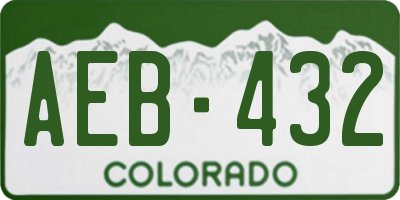 CO license plate AEB432