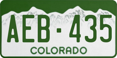CO license plate AEB435