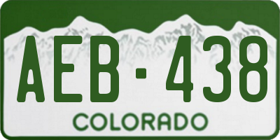 CO license plate AEB438