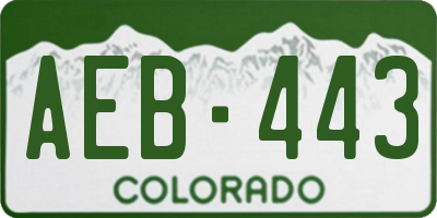 CO license plate AEB443