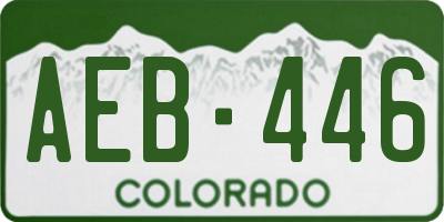 CO license plate AEB446