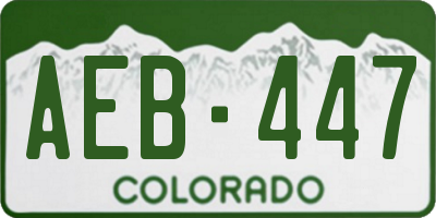 CO license plate AEB447
