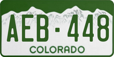 CO license plate AEB448