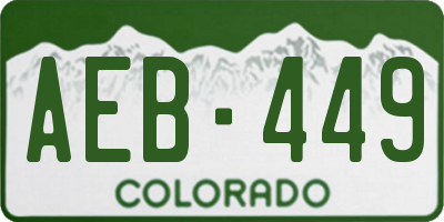 CO license plate AEB449