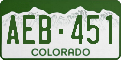 CO license plate AEB451