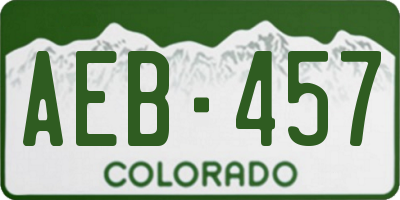 CO license plate AEB457