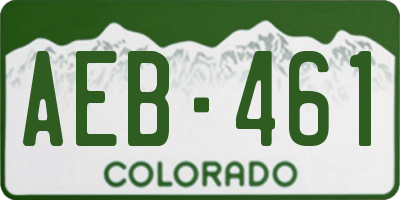 CO license plate AEB461