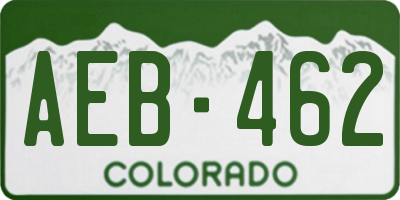 CO license plate AEB462