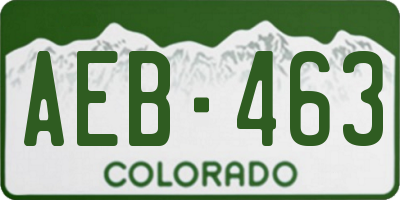 CO license plate AEB463