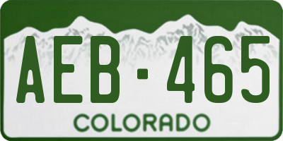 CO license plate AEB465