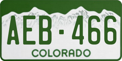 CO license plate AEB466