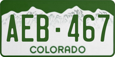 CO license plate AEB467
