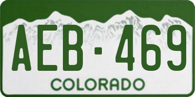 CO license plate AEB469