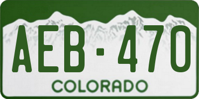 CO license plate AEB470