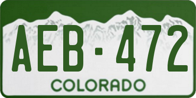 CO license plate AEB472