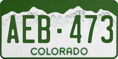 CO license plate AEB473
