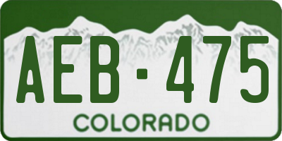 CO license plate AEB475