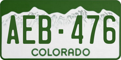 CO license plate AEB476