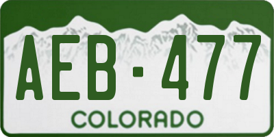 CO license plate AEB477