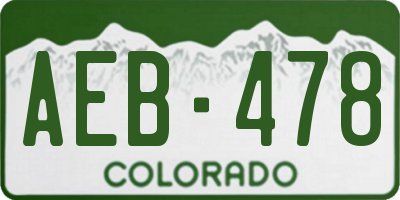 CO license plate AEB478